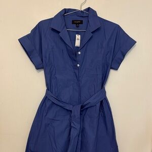 Banana Republic Cobalt Belted Shirt Dress